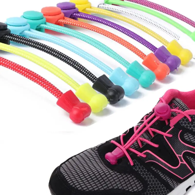 

No Tie Lazy Shoe Laces Elastic Lock System Runners Athletes Shoe Strings Quick