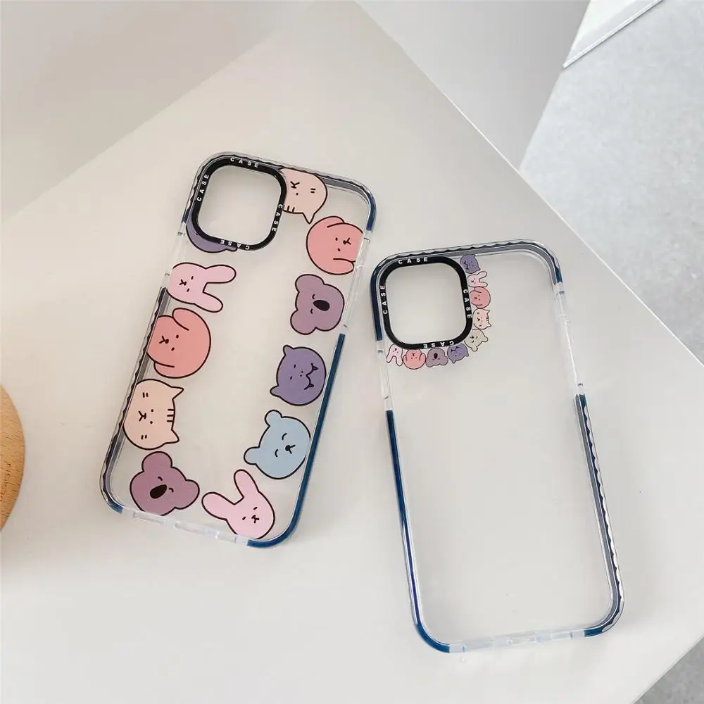Прозрачные чехлы с милым мультяшным котом для iPhone 12 Pro Max 11 XR XS 7 8 Plus силиконовый