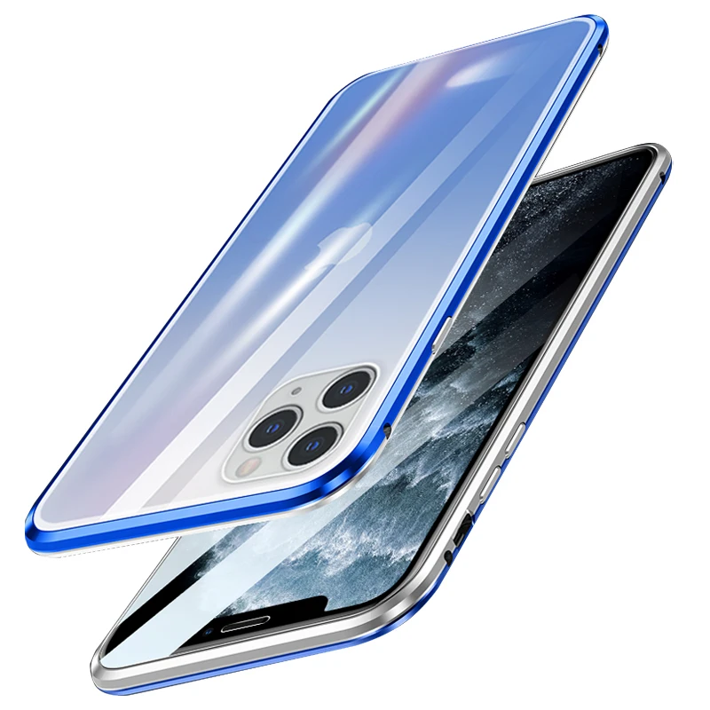 Магнитный чехол с градиентной адсорбцией для iPhone 8 7 Plus HD металлический из