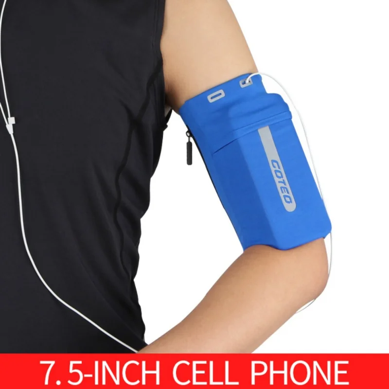 Bolsa de brazo para teléfono móvil para correr al aire libre, conjunto de brazos elásticos universales, mangas deportivas para el cuerpo, bolsa de muñeca reflectante