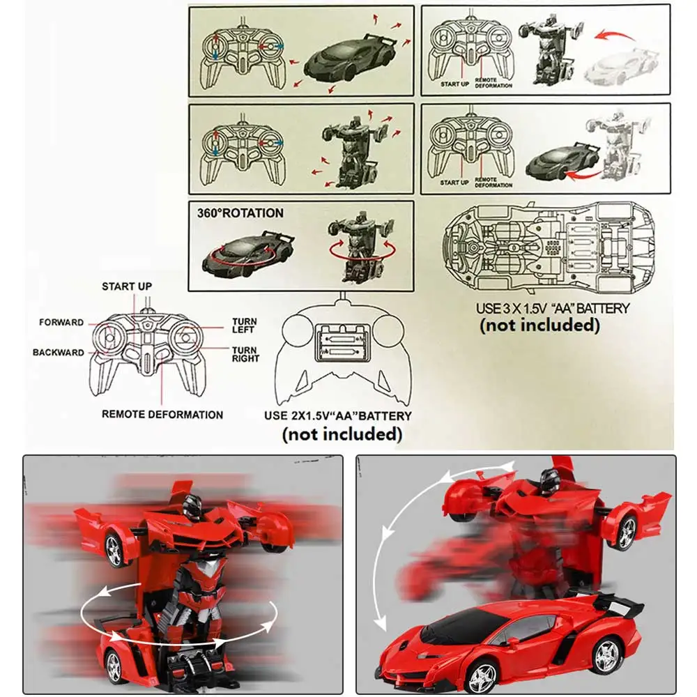 Машинка трансформер 2 в 1 для детей Радиоуправляемый полицейский игрушечный