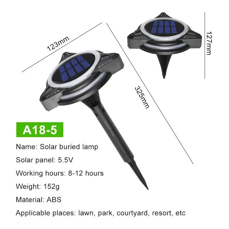 

Solar Garden Colorful Lights LED Solar Ground Lights Waterproof Disc Light Underground Sensing Landscape Lights For Lawn Pathway