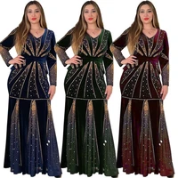 new african womens dashiki fashion abaya stylish kwa nail bead full drill loose long dress one size l xl xxl length 152cm