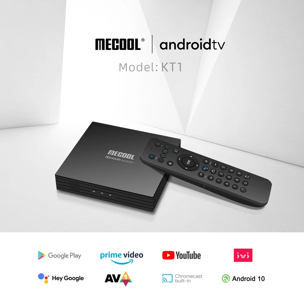 ТВ приставка Mecool KT1 Amlogic S905X4 сертификат Google DVB T2 Android 10 0 поддержка AV1