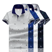 2021 summer new style deer print top quality mens polo shirt pique cotton short sleeved casual breathable lapel mens shirt