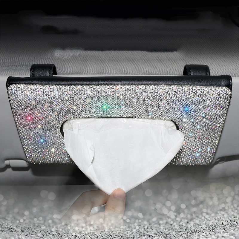 Роскошный автомобильный солнцезащитный козырек держатель для салфеток из кожи с
