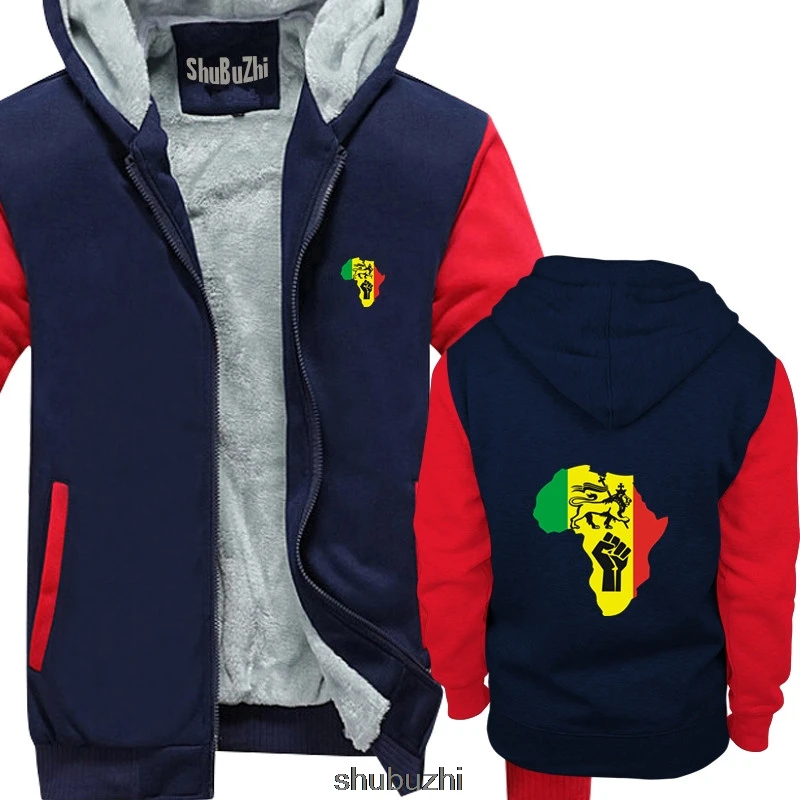 Новая африканская Rasta power Регги Музыка Логотип для мужчин s черная Толстая Толстовка крутая Повседневная Толстовка с надписями Мужская Новая модная Толстовка sbz3173 - Цвет: navy red