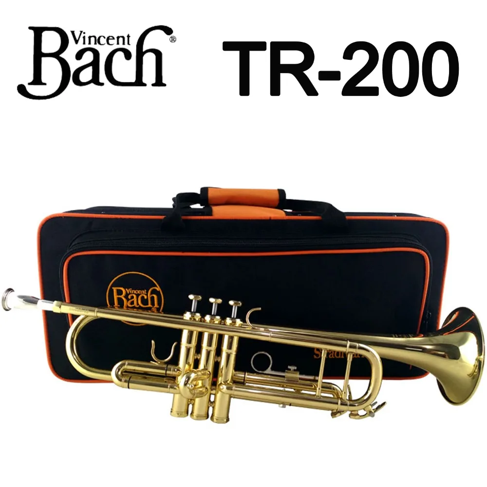 

New MFC Bb Trumpet TR-200 Gold Lacquer Music Instruments Profesional Trumpets Student Included Case Mouthpiece Accessories