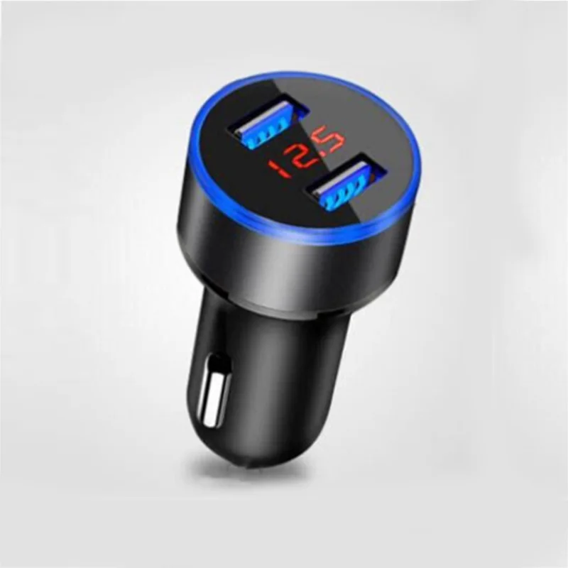 Black QC3.0 Автомобильное зарядное устройство с цифровым дисплеем Quick Charge 3,0, автомобильное зарядное устройство с двумя Usb, автомобильное зарядное устройство с контролем напряжения и тока, автомобильное зарядное устройство - Цвет: Black QC3.0