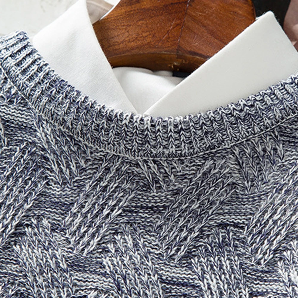 

Mens sweaters for 2019 men round neck pullover warm casual knit bottoming shirt trend personality striped youth wild sweater