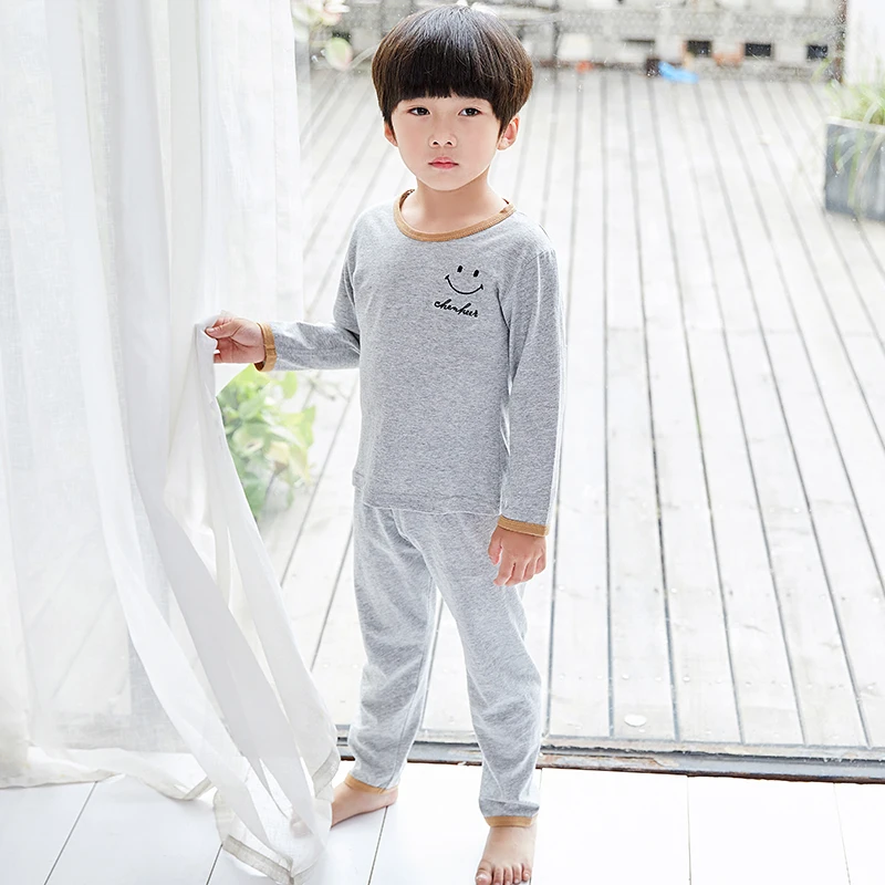 Простые детские Пижамы 2019 г. Осенняя одежда для сна мальчиков и девочек малышей