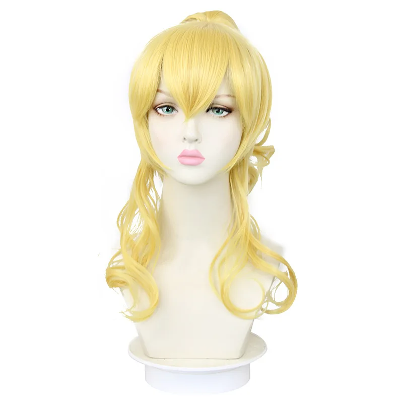 

Character Wig Former God West Wind Knights Acting Head Qin Light Gold Tiger Mouth Clip Ponytail Cosplay Wig