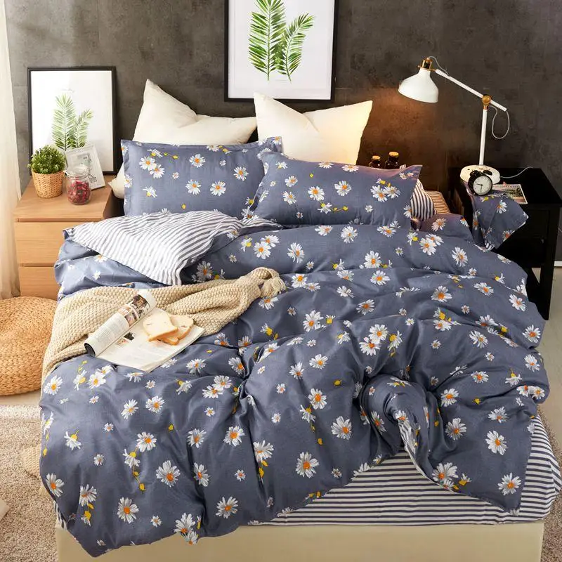 59 персиковый Домашний Комплект постельного белья с принтом наволочка