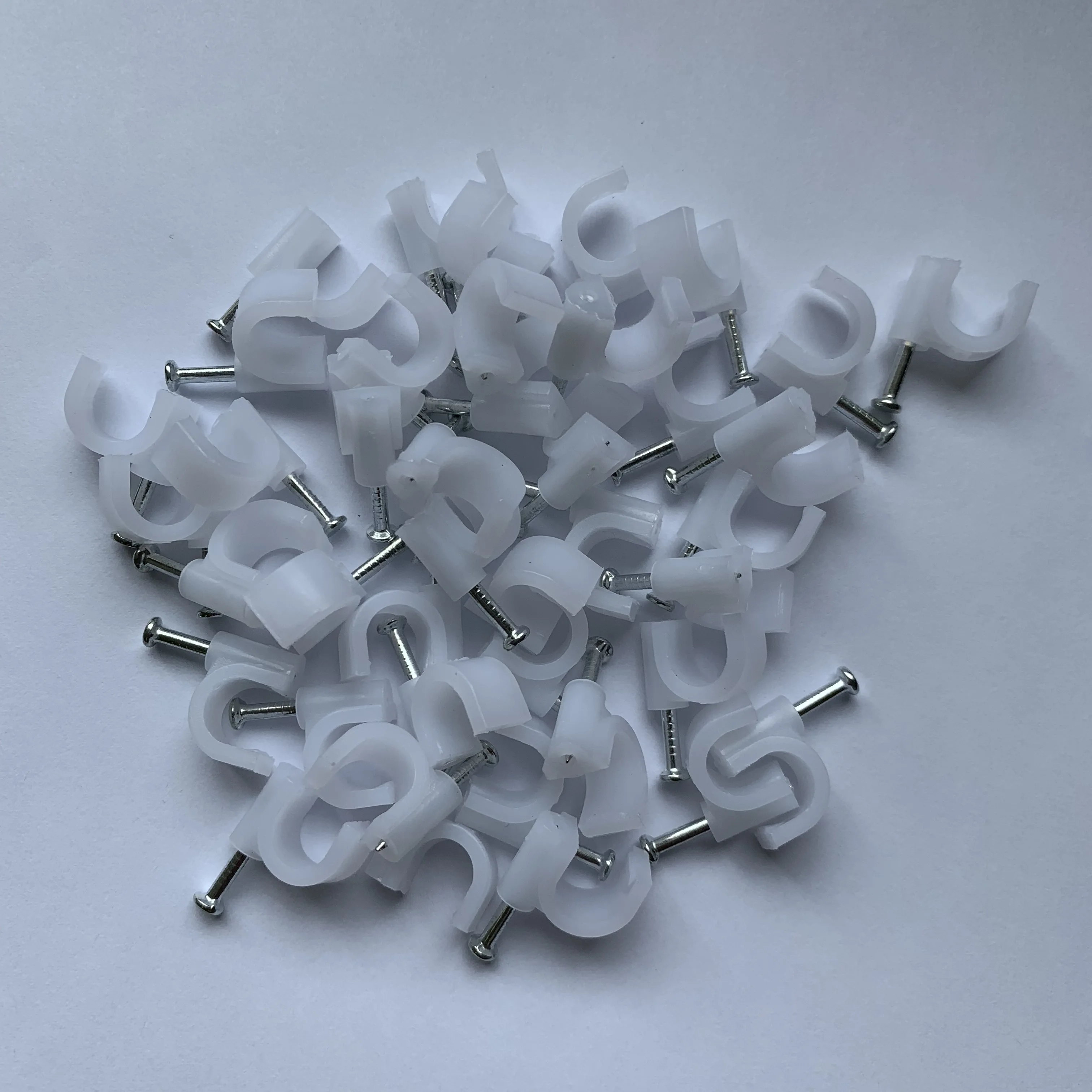 

50pcs round line card 16mm fixing nail line clip plastic wire clip power cord clip