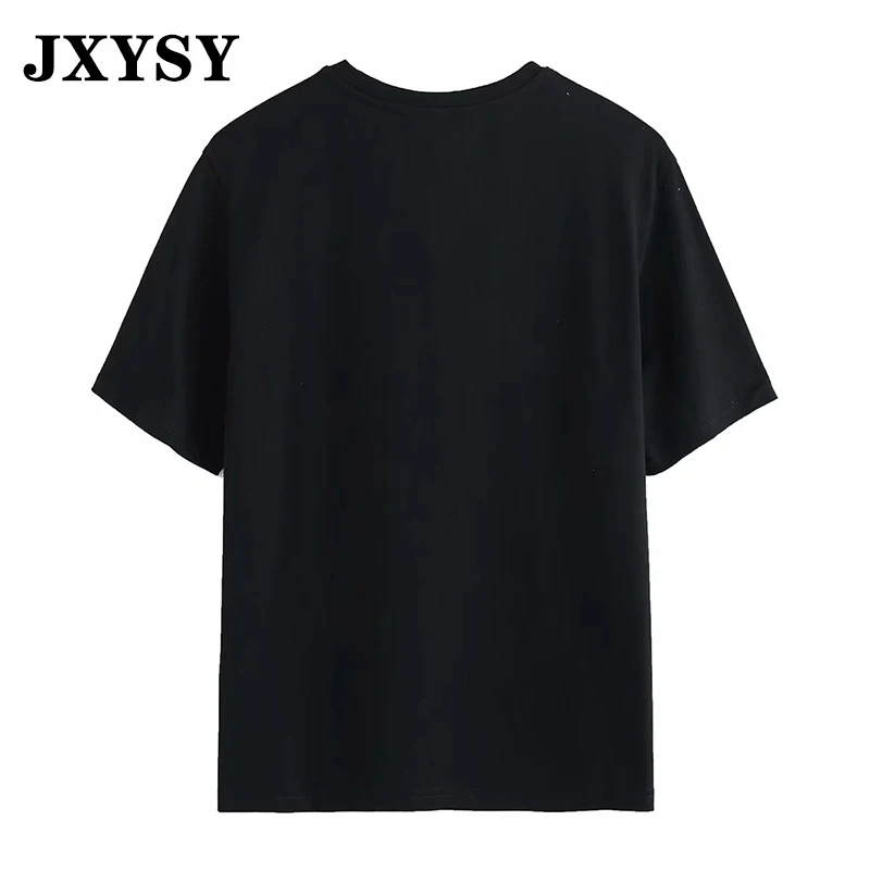 JXYSY Англия high street Девушки Печать Лоскутная хлопковая летняя футболка Женская