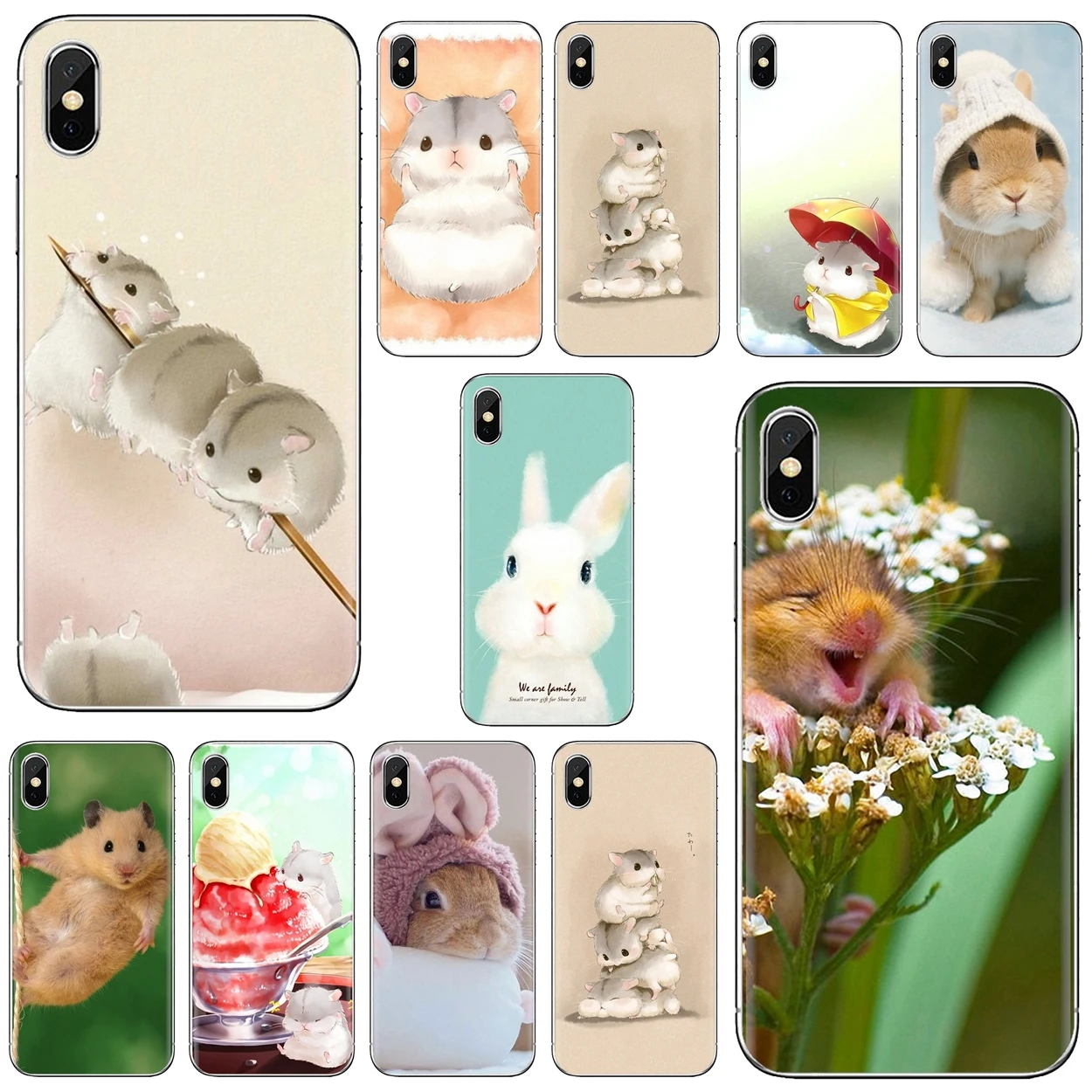 Кролик мышь Хомяк для Xiaomi mi Redmi Note 3 4 4X 5 6 7 8 8t 9 9s 9t 10 pro lite силиконовый чехол телефона
