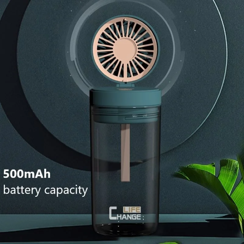 

Sports Cup USB Charging Mini Fan Water Cup Plastic Portable Drink Bottle Tarvel Outdoor Rope Water Bottle Kitchen Juice Milk Cup