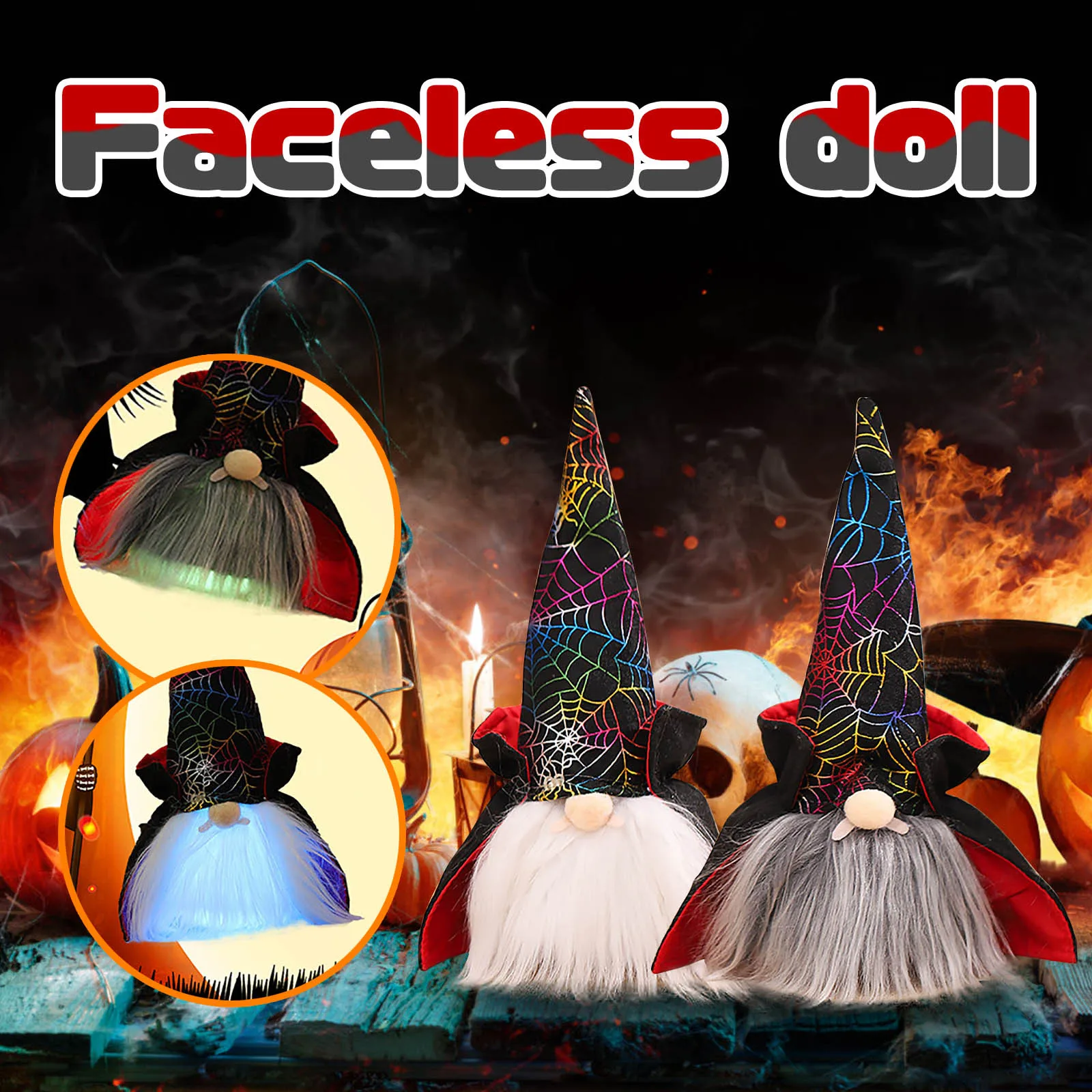 

2 шт., плюшевые игрушки-Гномы для Хэллоуина