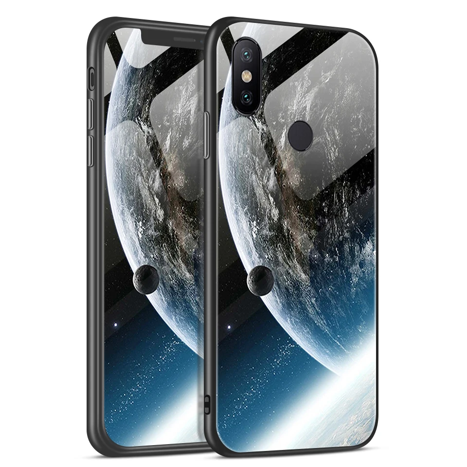 W196 Чехол из закаленного стекла для Xiao mi A1 A2 A2Lite Edge Cover для Xiaomi mi 6 6X для задней крышки, Твердый чехол с полной защитой звездного цвета - Цвет: W196