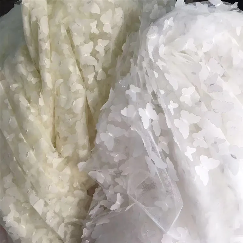 130 см Широкий Радужный Цвет Бабочка 3d аппликация градиентные цветы сетка кружева