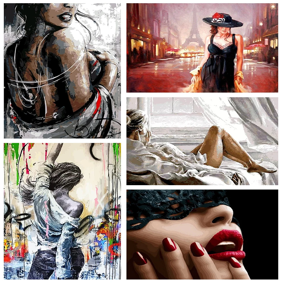 

tapb Abstract Sexy Girl DIY Painting By Numbers Adults For Hand Painted On Canvas Coloring By Numbers Wall Painting Decor