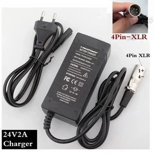 24v 2a battery charger mobility scooter electric wheelchair3 wheelsscooterpower supply with 4 pin male xlr connector free global shipping