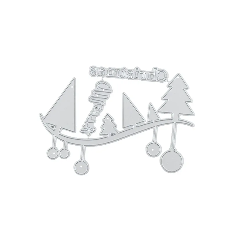 DiyArts Merry Christmas Tree Border металлические режущие штампы Новинка 2019 трафарет для DIY