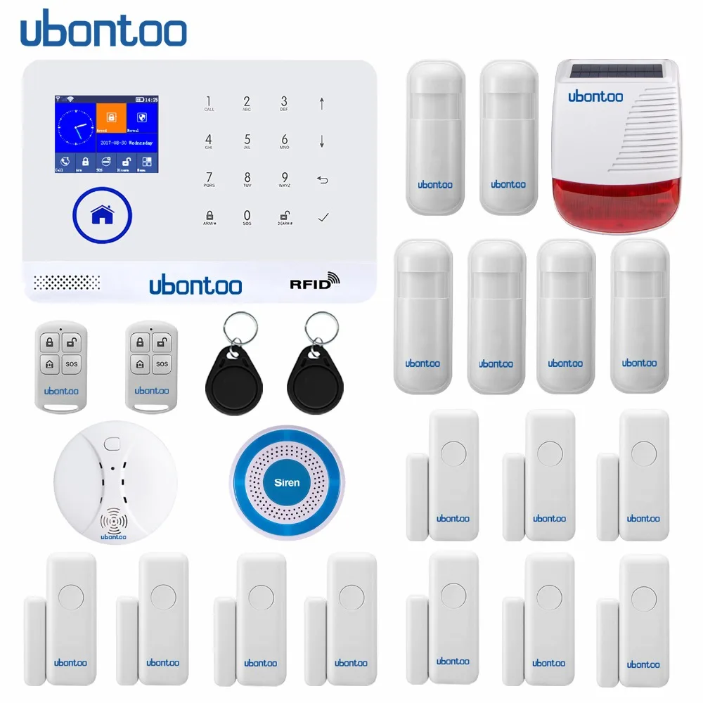 UBONTOO EN RU ES PL DE FR он переключаемый беспроводной домашней безопасности wifi GSM GPRS