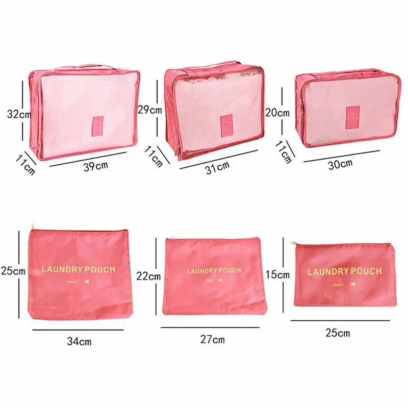 

6pcs Waterproof Travel Bags Clothes Luggage Organizer Quilt Blanket Storage Bag Suitcase Pouch Packing Cube Bags