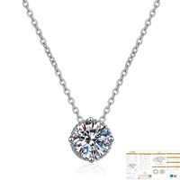 925 silver 0 5ct1ct2ct f color moissanite vvs engagement elegant wedding pendant necklace for women anniversary gift