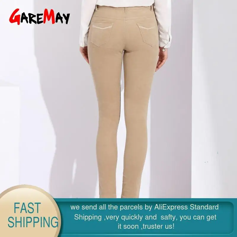 Женские вельветовые брюки с высокой талией 6xl эластичные женские из хлопка