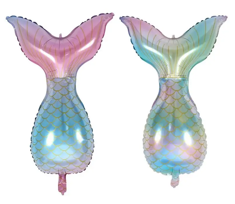 Хвост русалки воздушные шары градиентные фольгированные для морские