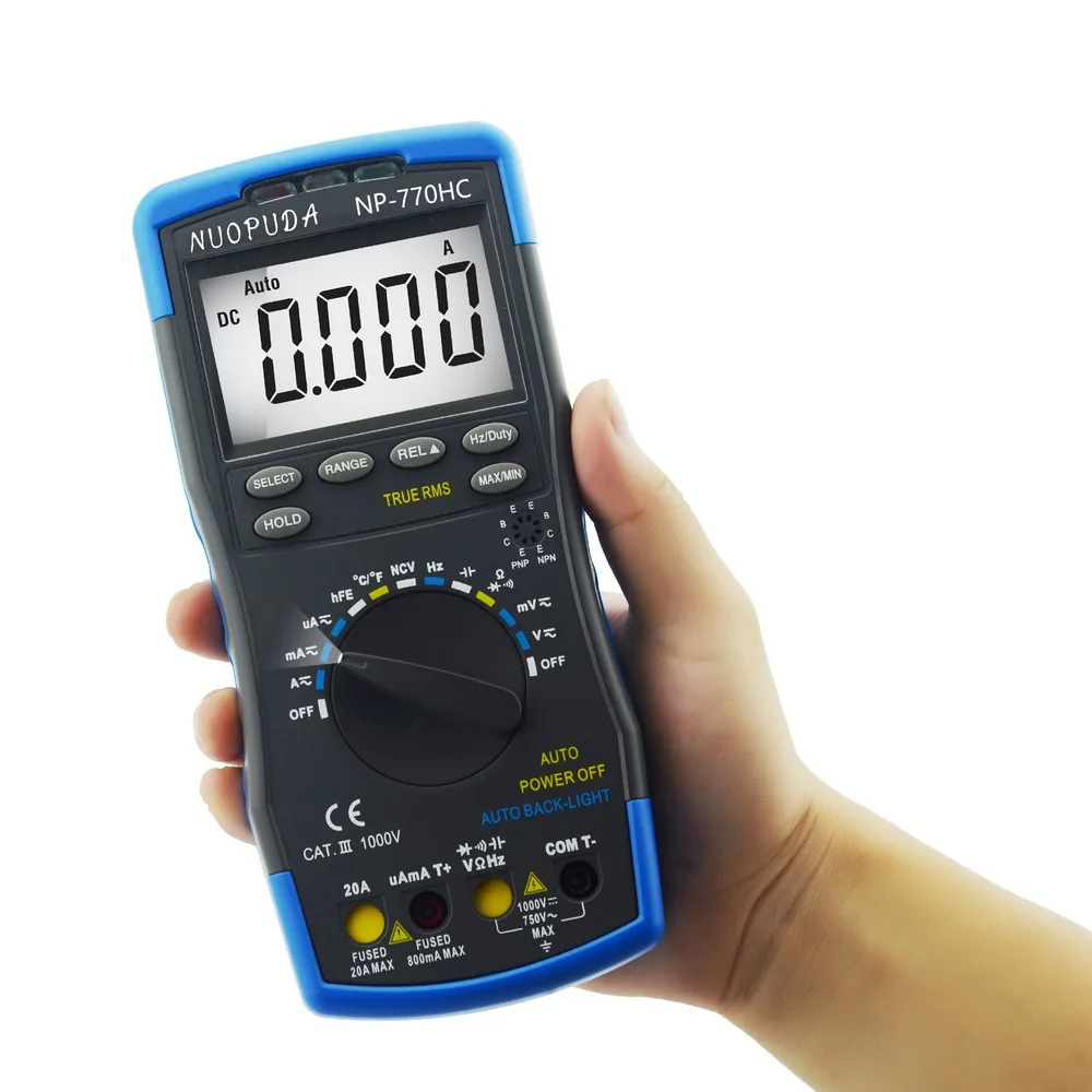 

Digital Multimeter Tester 6000 Count Automatic Range AC DC Voltage Current Ohm Tester Electrician Measuring Instrument