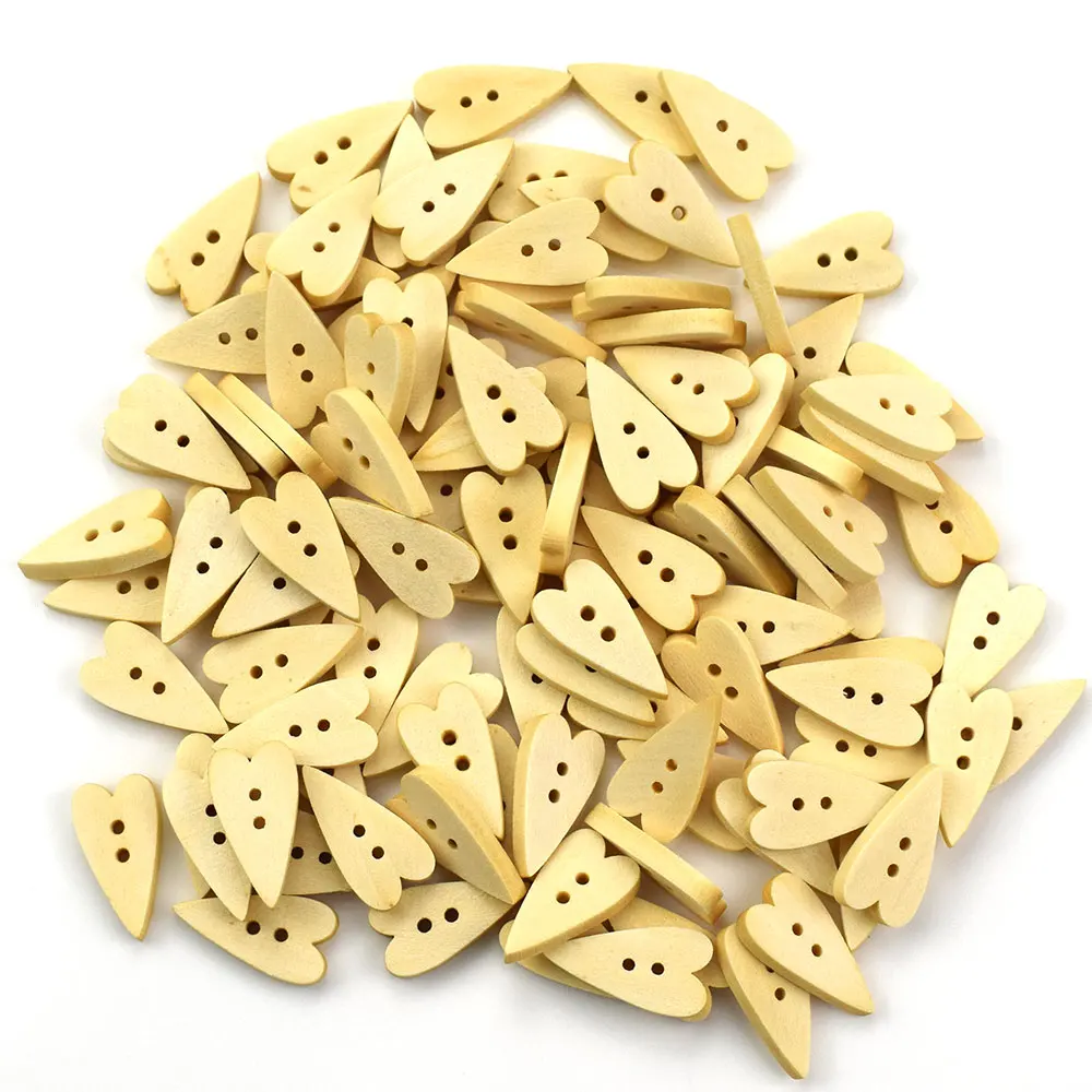 100 шт. Рождественская елка Мультяшные деревянные пуговицы Сердце Смешанные