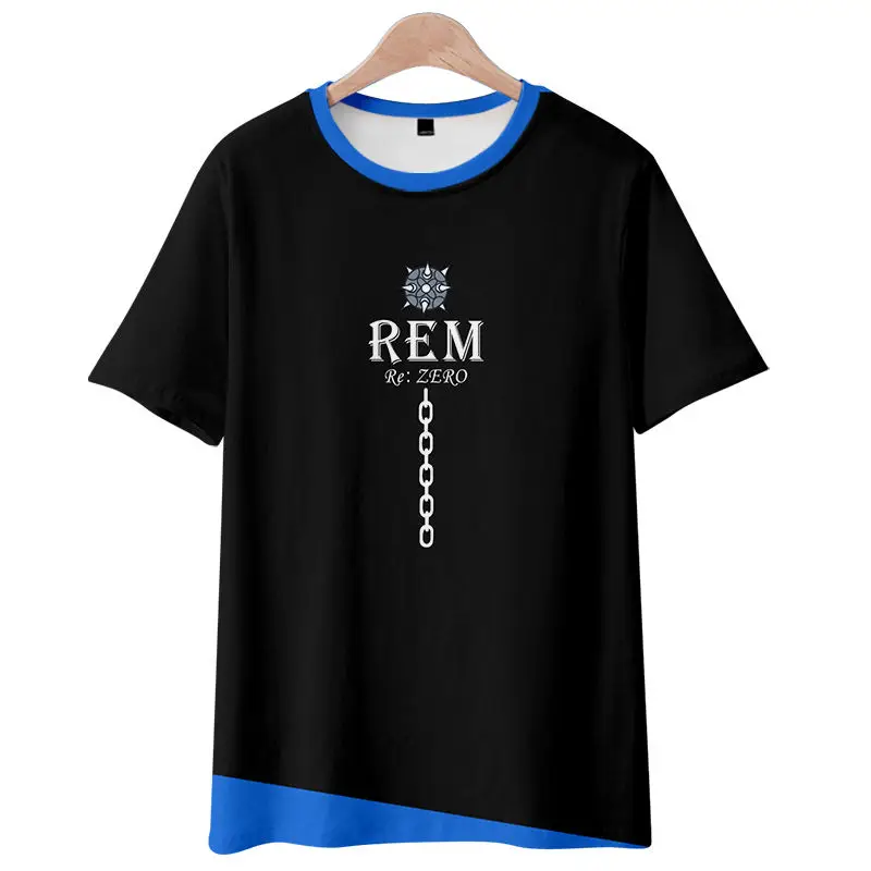 Футболка Мужская/женская с рисунком аниме Life Different World Rem для косплея топы