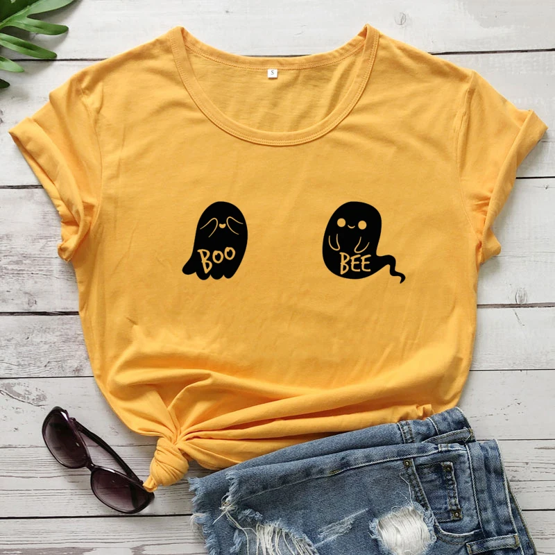 Милая забавная футболка Boo Bee для Хэллоуина топы унисекс в эстетике Tumblr Винтажная