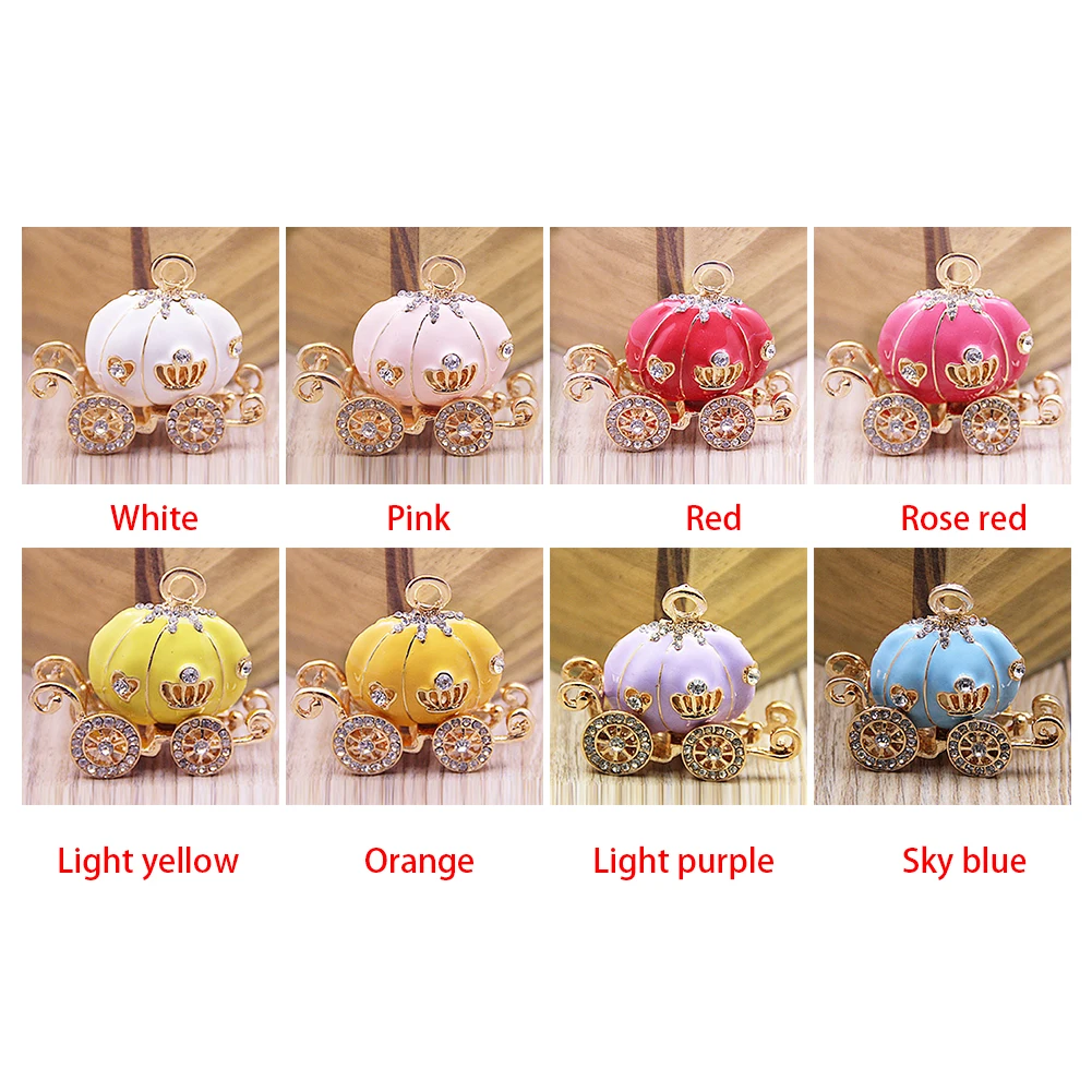 Милый Карета Тыква шаблон Кристалл Брелок Шарм брелок подарок на день Святого