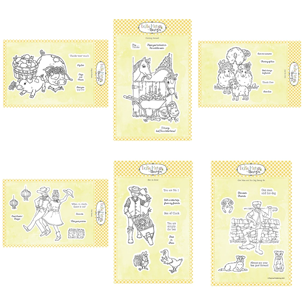 Металлические штампы с изображением животных и фермы прозрачные шаблон для