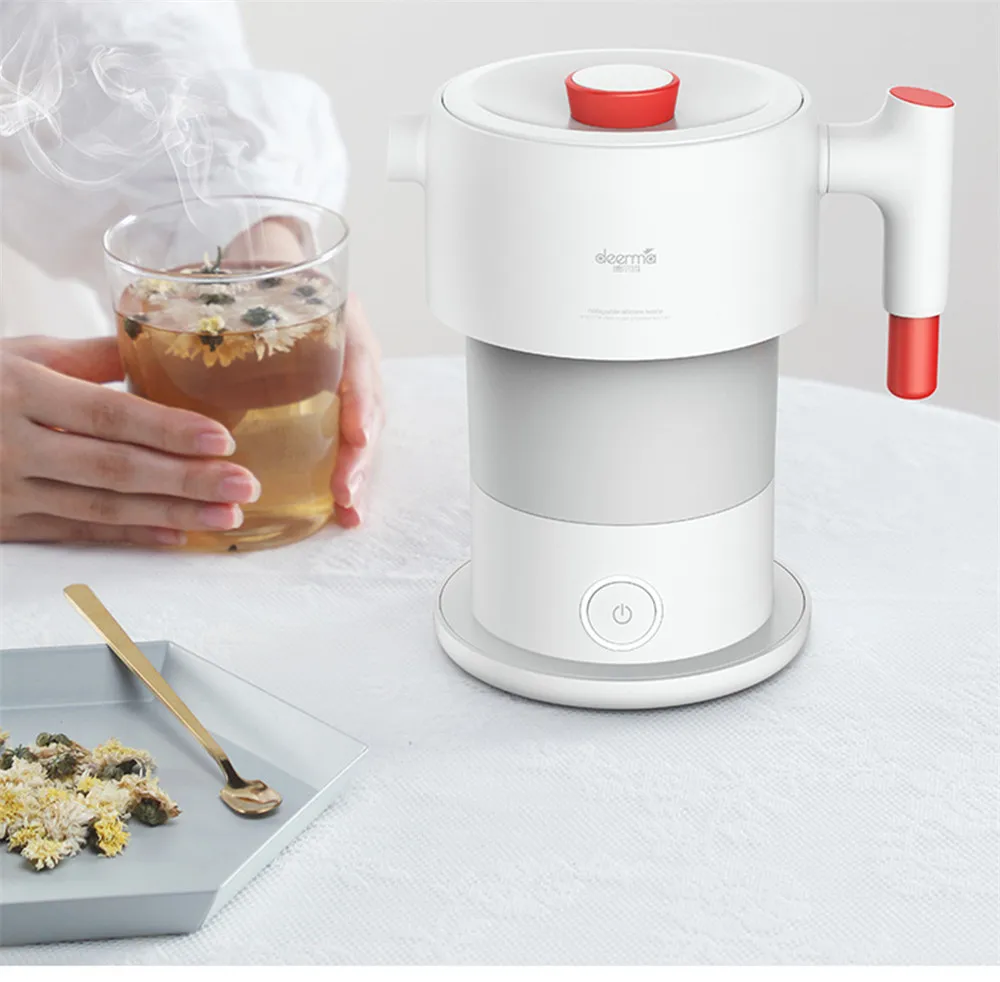 Xiaomi Mijia Deerma 0.6L складной портативный чайник для воды для дома и путешествий, Мини Ручной Электрический чайник с автоматическим отключением питания