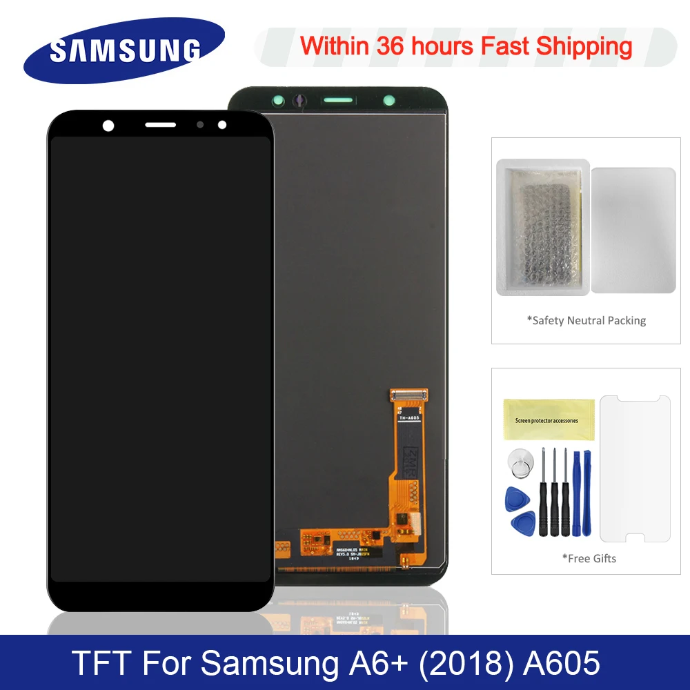 Регулируемый TFT для 6 0 &quotSamsung Galaxy A6 + 2018 Plus ЖК дисплей сенсорная панель дигитайзер