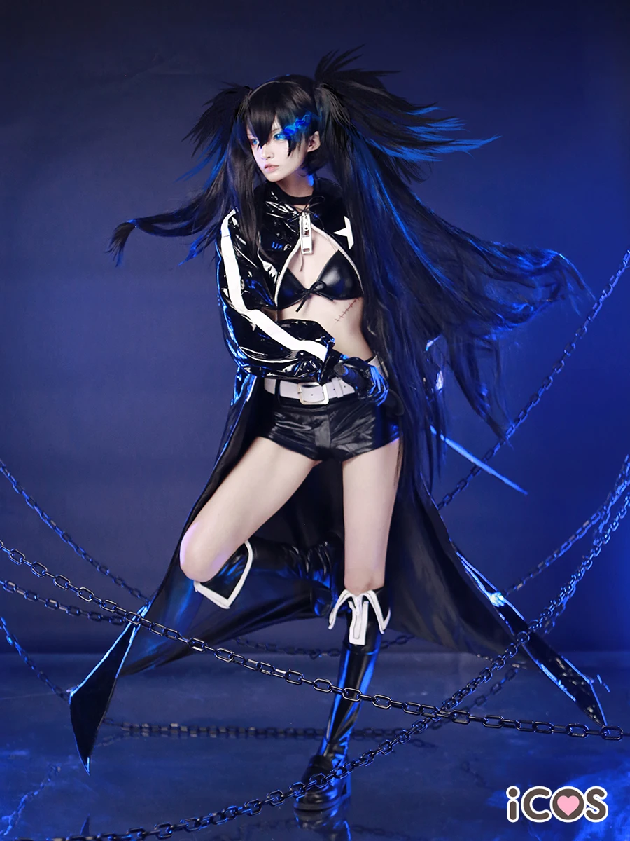Костюм для косплея из искусственной кожи аниме Black Rock Shooter Женская боевая