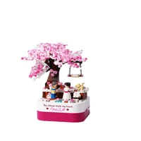 449pcs city street view educational building blocks toys for kids girls diy birthday present jk1311 cherry tree music box model
