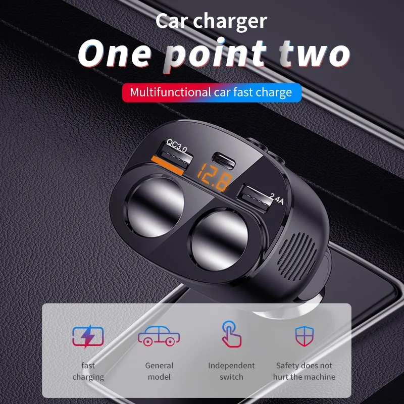 

Car Charger Cigarette Lighter Rotatable PD18W QC3.0 2.4A USBFast Charger Splitter Adapter Socket For Phone Tablet DVR MP3