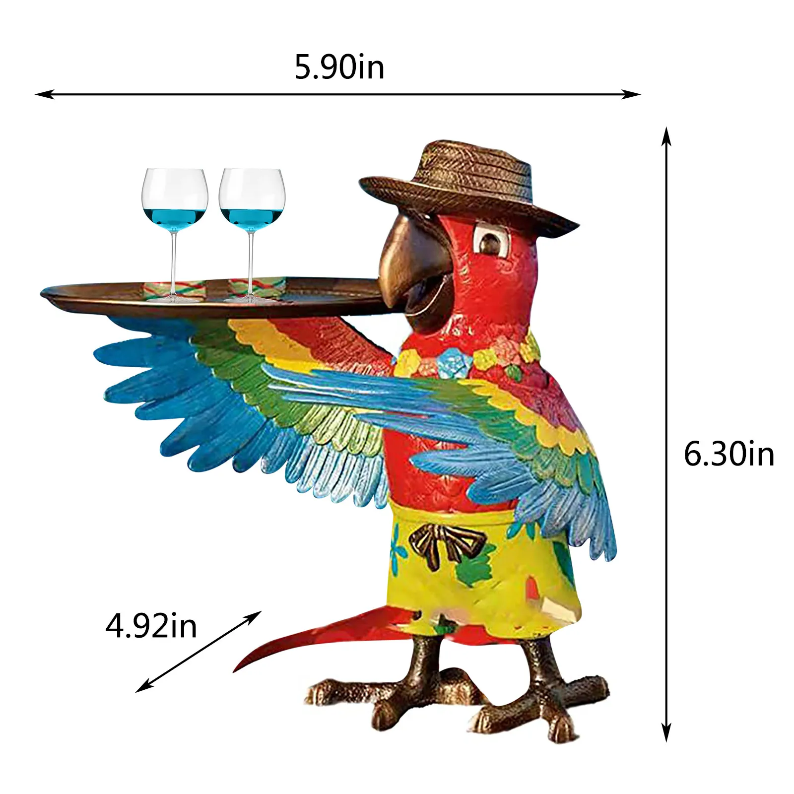 

40# Parrot Statue Tray Statues Animal Sculptures Patio Table Furniture Garden Decoration Outdoor Resin Sculptures Tuin Decoratie