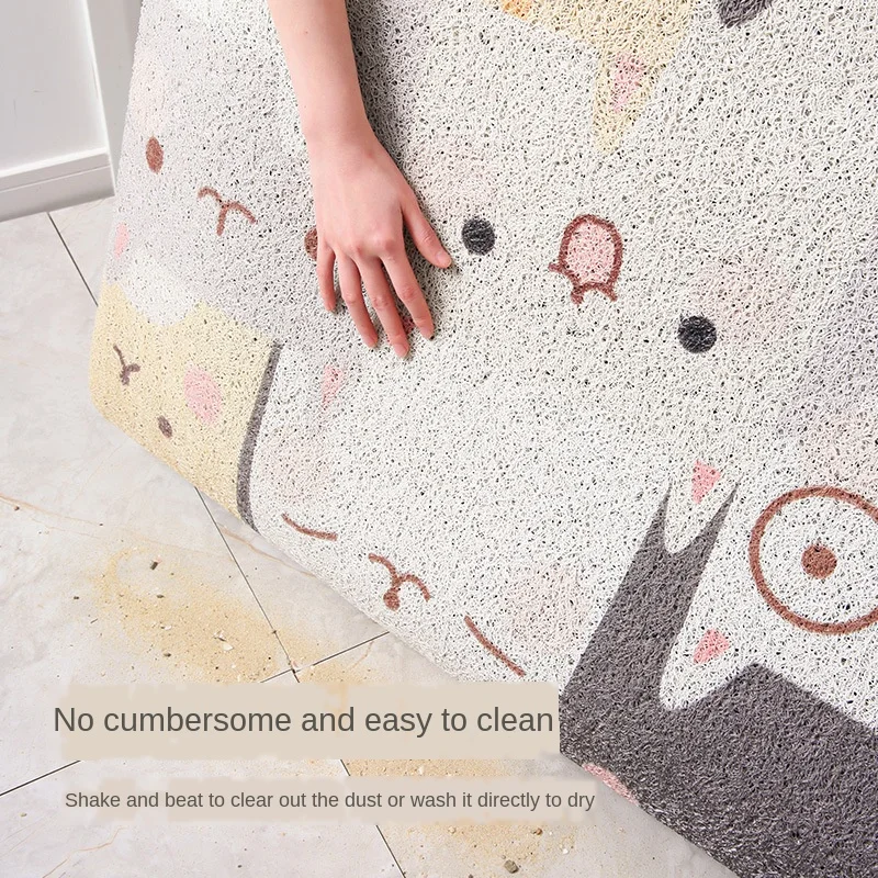 

New PVC Silk Loop Dust-proof Printed Door mat Kitchen anti-slip mat Custom irregular shape rug New Shower Room Mat