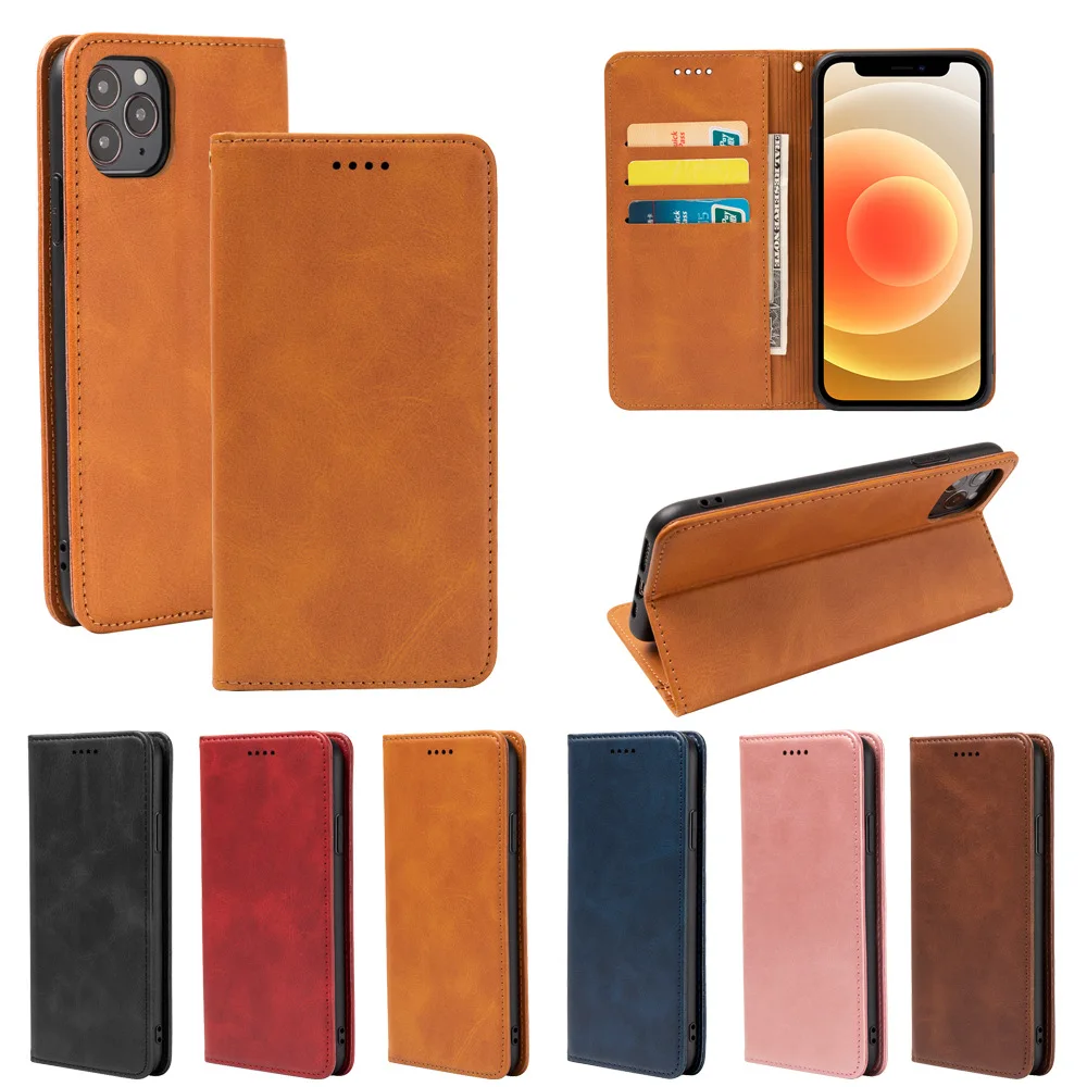 

For OPPO A93 A55 5G Reno5 4G Realme C20 V11 A15 V5 5G 7 Pro 4G X7 GT Find X3 Pro 8 Holder Wallet Flip PU Leather Kickstand Case