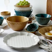 bowls ceramic tableware dishes dishes dishes nordic solid colors simple modern fish dishes ceramic plate dishes