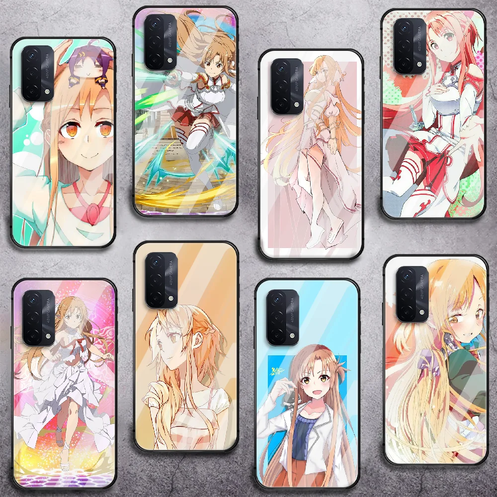 

Sword Art Online Kirito Asuna Phone Tempered Glass Case Cover For oppo realme find reno a c x3 gt 53 5 6 7 11 Pro 5g Bumper Etui