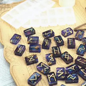 2 шт.компл. Сделай сам форма с рунами из смолы зеркальный символ энергии прозрачная эпоксидная форма РУНИЧЕСКАЯ форма с текстом силиконовая форма для ремесла