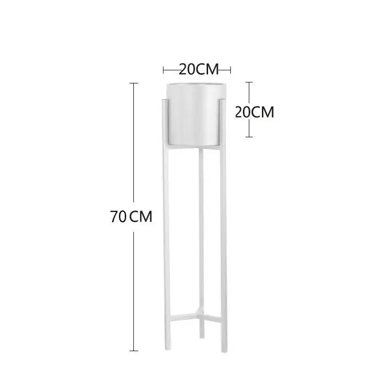 white M 70x20cm Металлическая подставка для растений в скандинавском стиле для гостиной, для помещений, короткая напольная железная стойка с цветком, металлическая подставка для балкона, металлическая полка - Цвет: white M 70x20cm